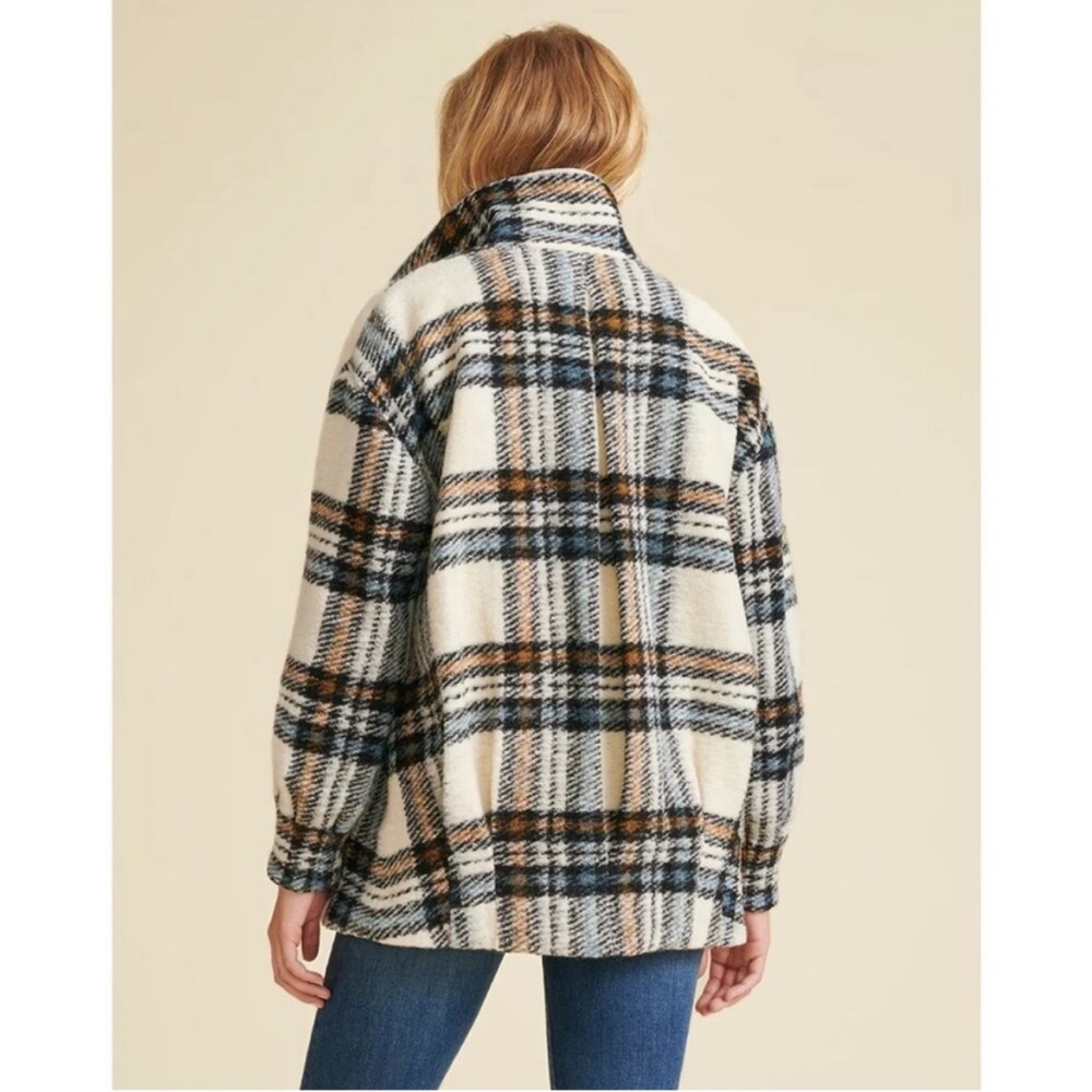 VERONICA BEARD CAEL OVERSIZED TARTAN PLAID DICKEY COAT TOGGLE ZIP CLOSURE Sz 2 - Picture 3 of 15